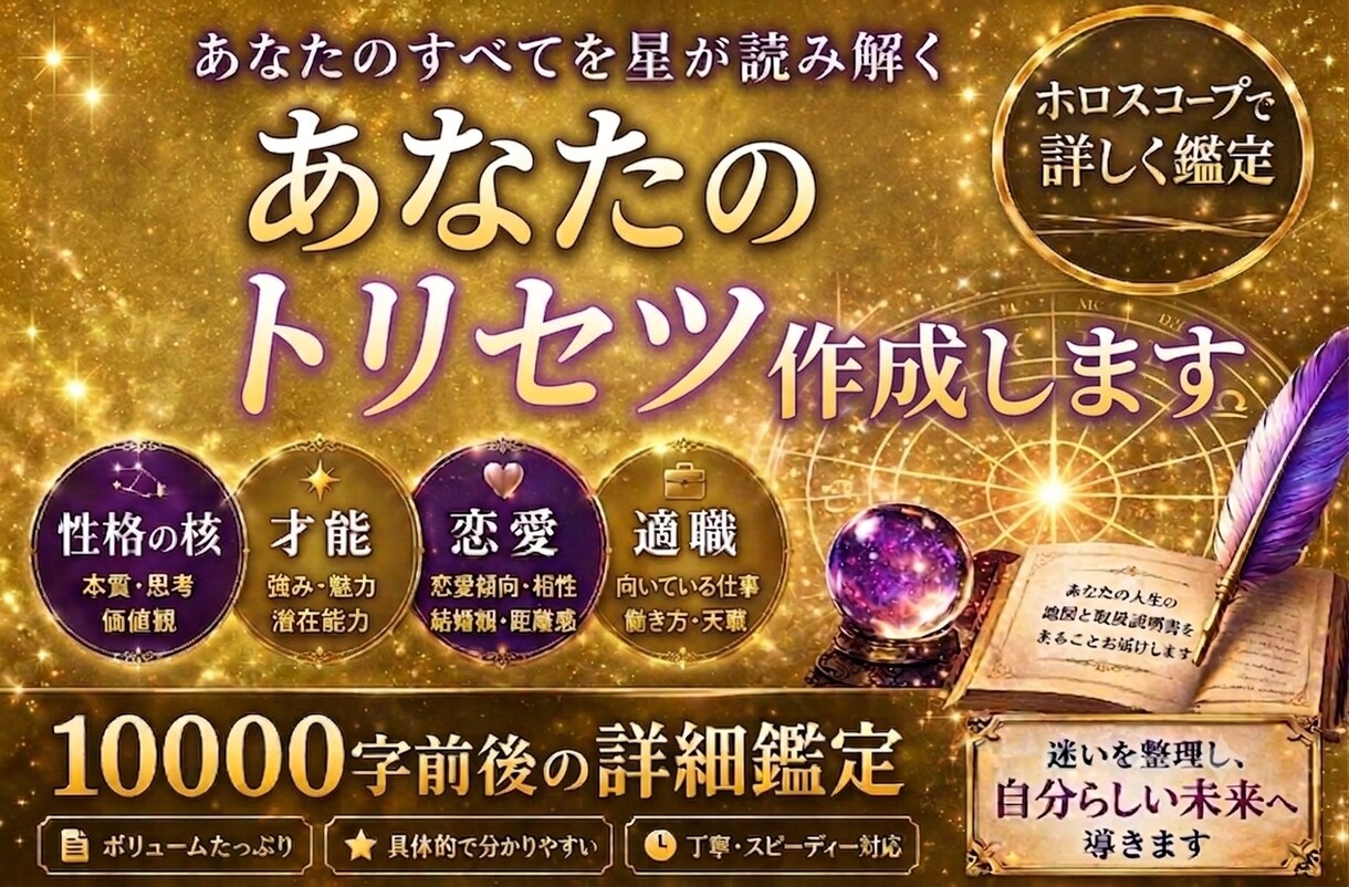 あなた専用の人生戦略レポートを作成します モニター価格！生まれ持った才能と人生テーマを見える化します イメージ1