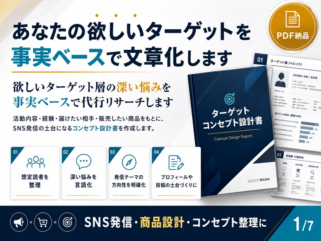 コンセプト・ブランディングの悩みを事実で設計します 【モニター】ターゲット層の深い悩みを事実ベースで代行リサーチ イメージ2