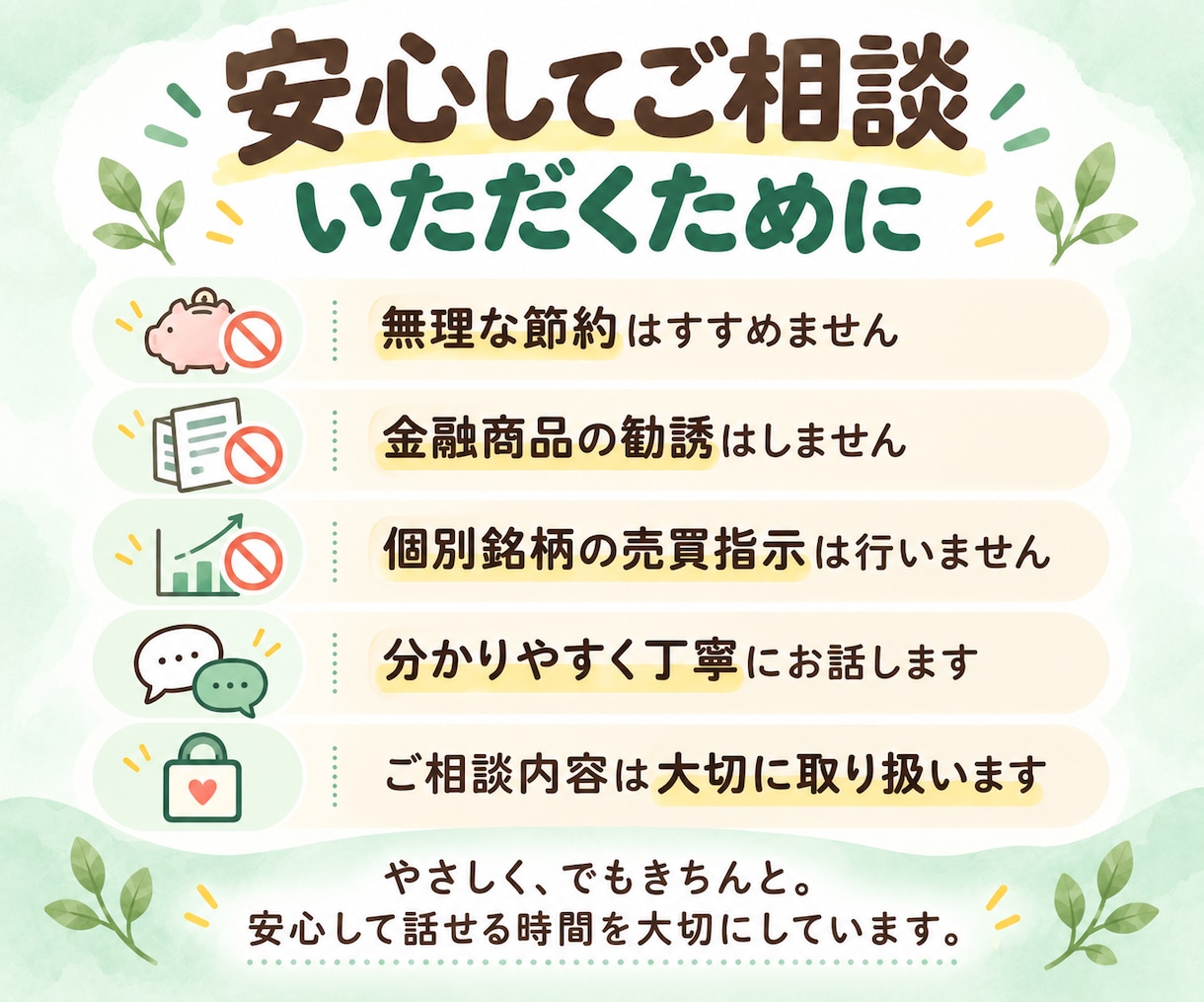 お金の不安を丸っと解決！貯める体質へ改善します 家計簿なし！節約なし！独立系FPが１カ月間完全サポート！ イメージ6