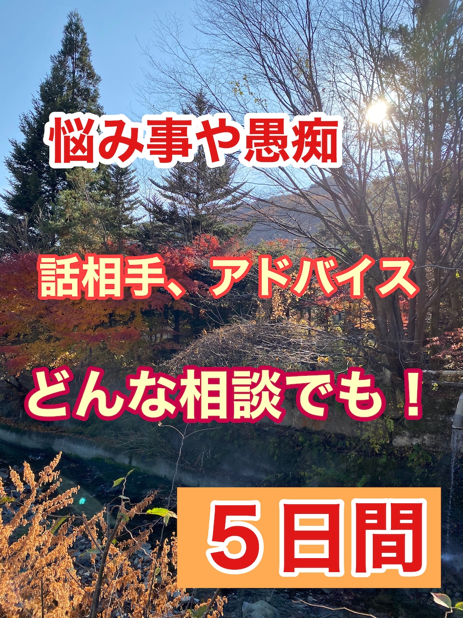 愚痴・悩み・話し相手・相談、どんな話も聞きます ５日間ですが、相談はもちろん出来る限りアドバイス等対応します イメージ1