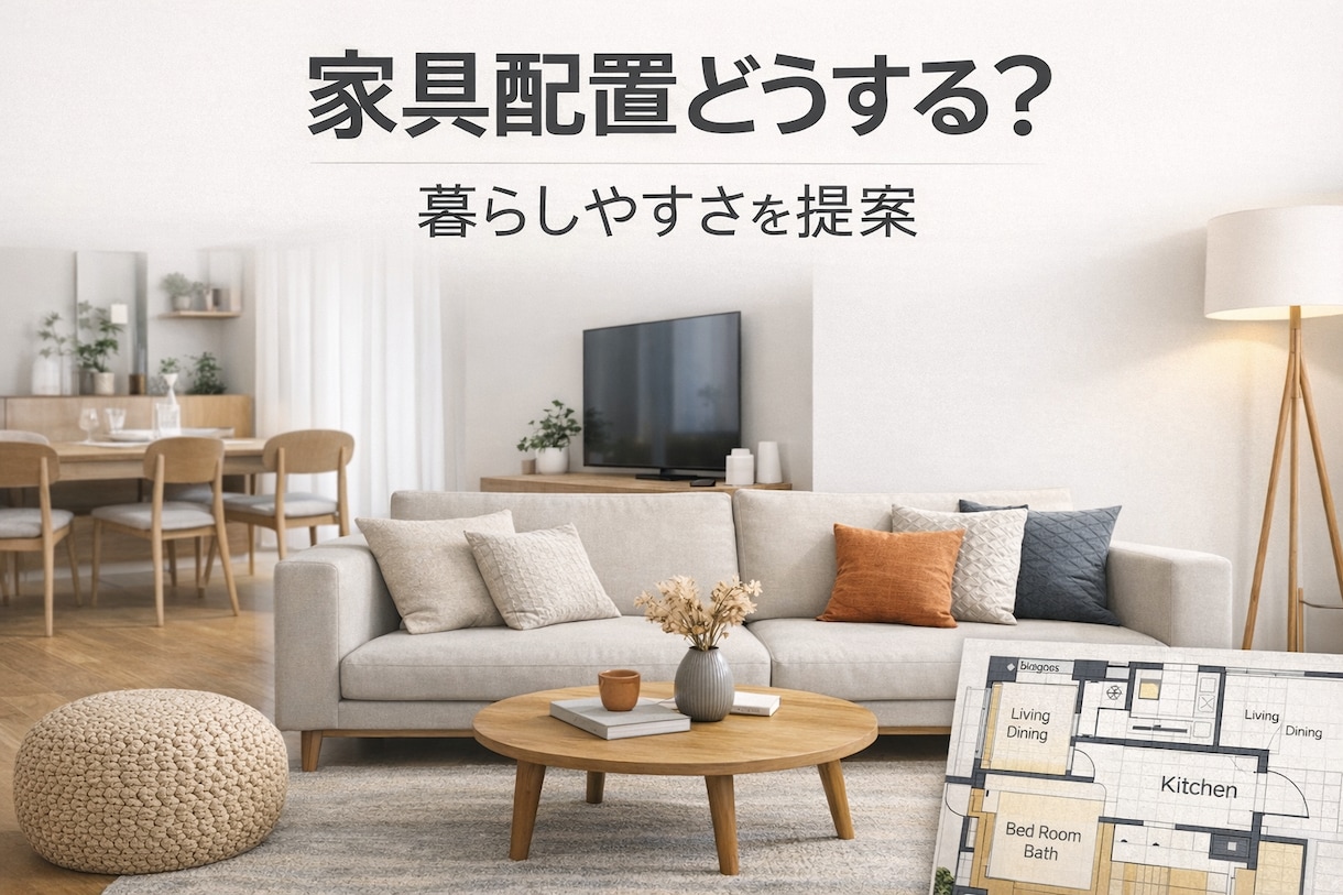 間取りから家具配置・暮らしやすさを具体提案します 置けるか・動けるかをリアルに確認します イメージ1