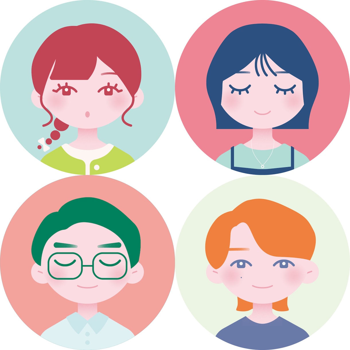 シンプルでかわいい人物アイコンを制作します ポップな色使いで、あなたのSNSを彩ります！ イメージ1