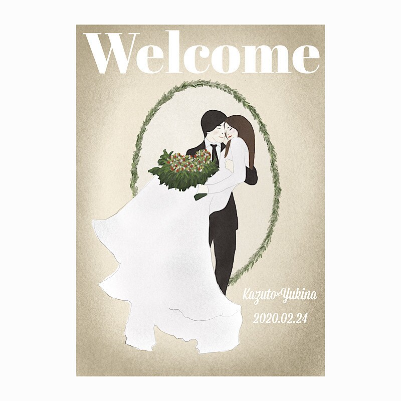 海外チックな結婚式ウェルカムボード描きます 人とは違うウェルカムボードをお探しの新婚様へ！ イメージ1