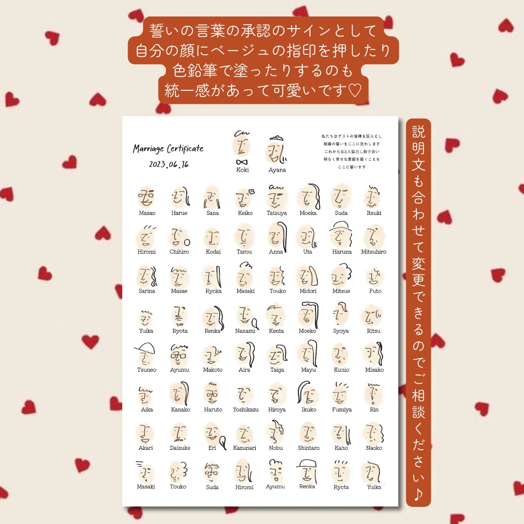 ゲストもびっくりする似顔絵結婚証明書作ります 絵柄多数！800組の実績のプロがお届け！(急ぎ対応可) イメージ4