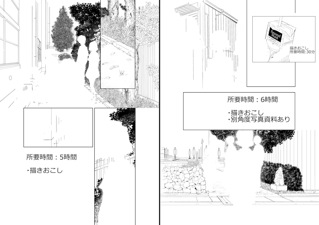 漫画の背景お描きします 背景・トーンなど漫画アシスタントが欲しい時に イメージ2