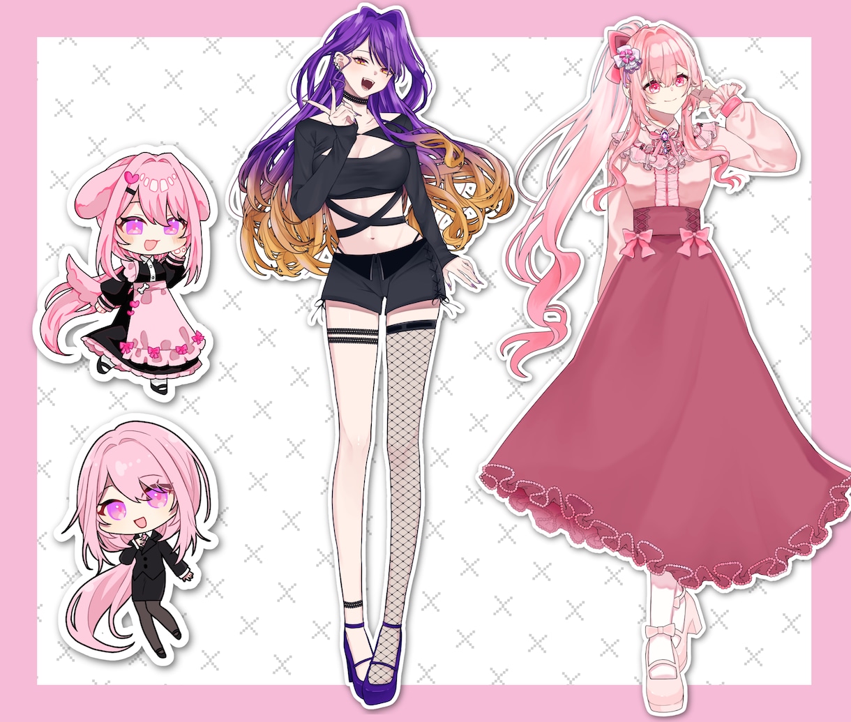 立ち絵イラスト承ります 20代の男女が得意です！創作活動のお手伝いに♪ イメージ4
