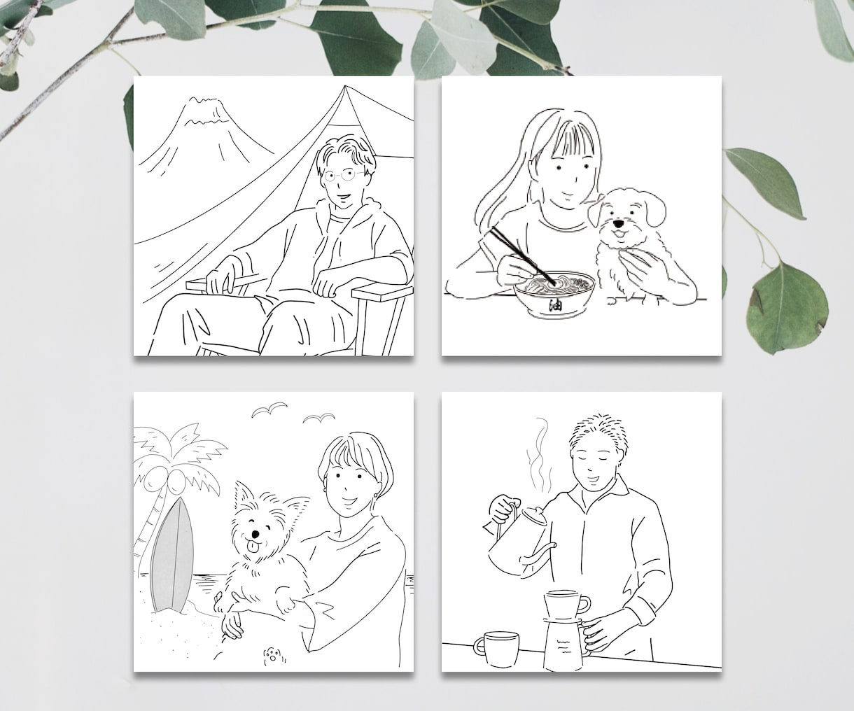 印刷込！ふんわりとした似顔絵入り両面名刺作成します 両面作成！インパクトあり！イラストでイメージを伝える イメージ6