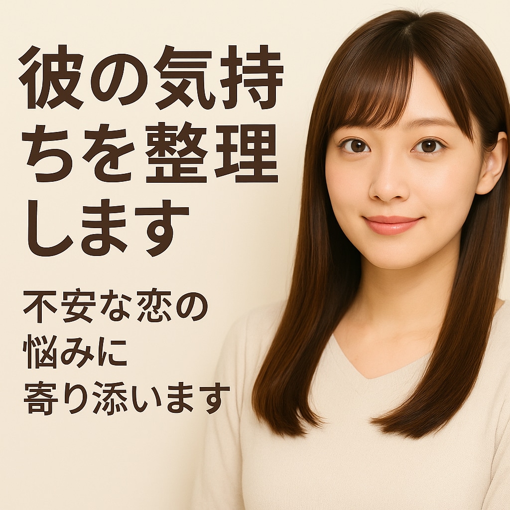 彼の気持ちを整理します｜不安な恋の悩み聞きます 寄り添いと客観分析、両方で恋の悩みを丁寧に整理します イメージ1