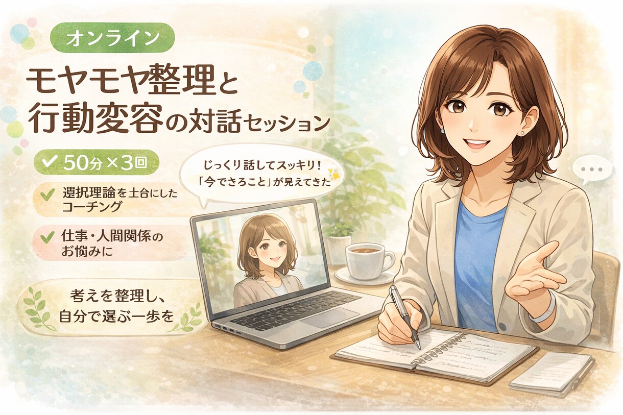 対話で強みと次の一歩を言語化します モヤモヤを整理し、自分で選び進める状態へ イメージ1
