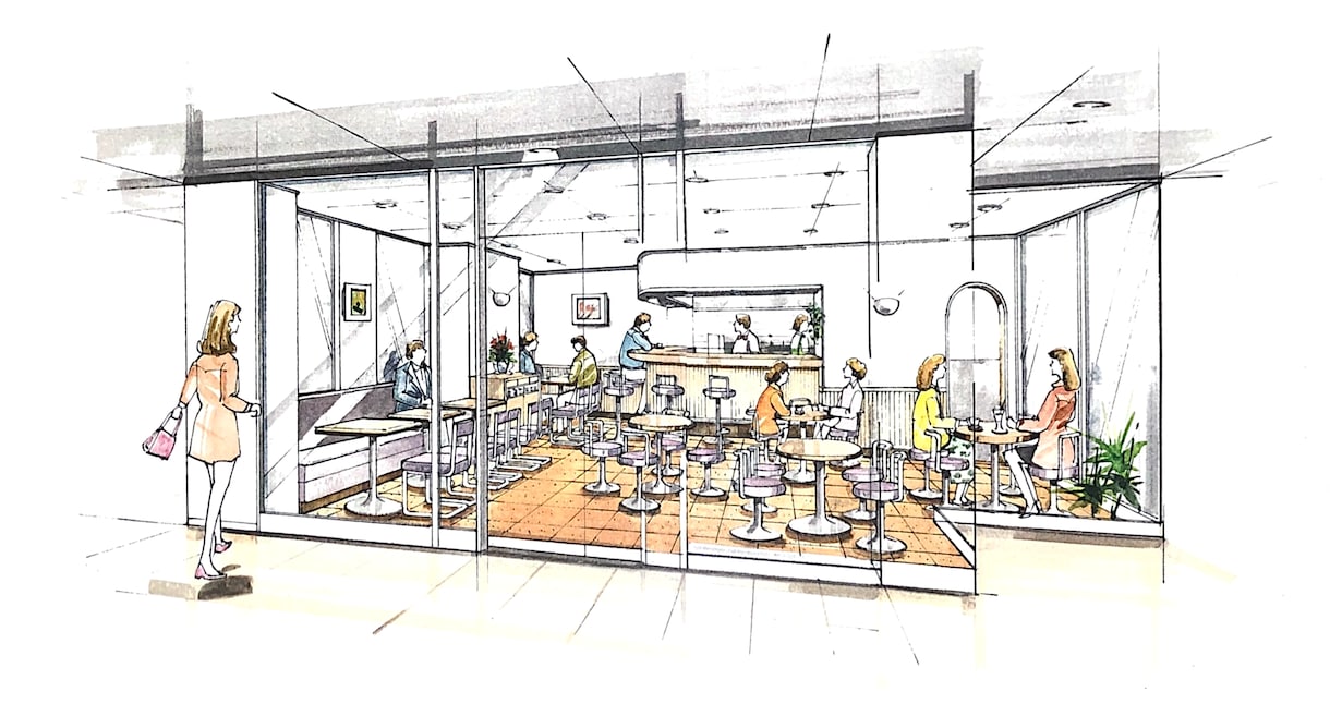 店舗設計の手描きパースを作成します 内外装・什器・施工図面。最短3日。経歴50年。首都圏在住。 イメージ9