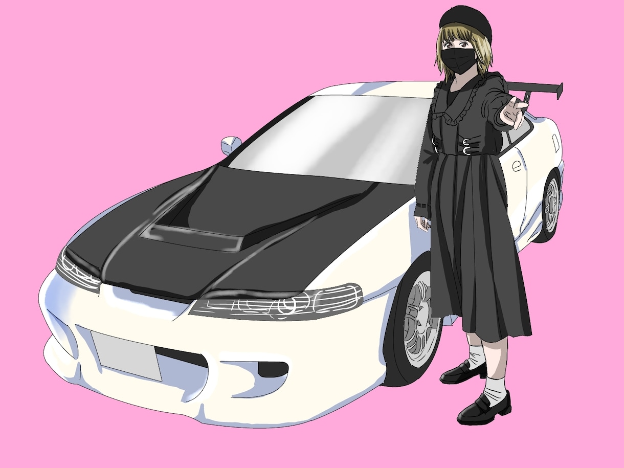 人＋車のイラスト描きます 人＋車のイラストをトレースで描きます。 イメージ1