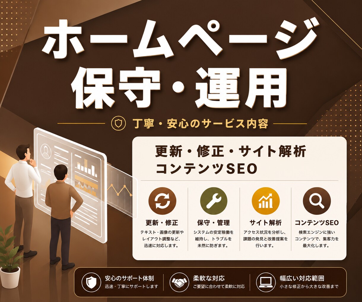 HPの保守管理・運用をいたします HP制作後も安心!プロにお任せ! イメージ1
