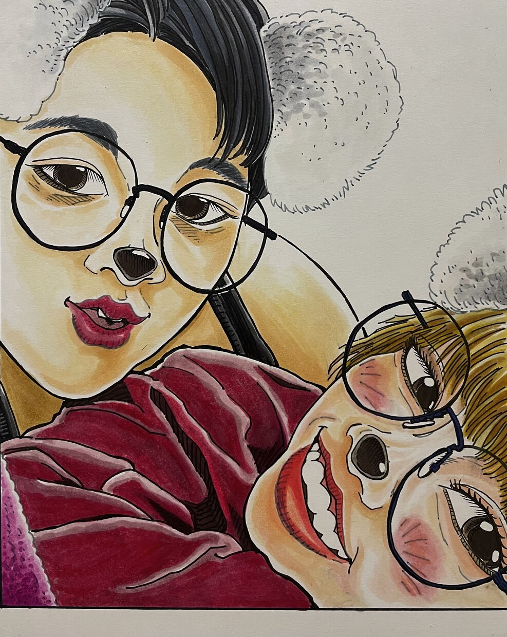 思い出の写真を漫画風イラストにします 記念日などのプレゼントにぜひぜひ イメージ8