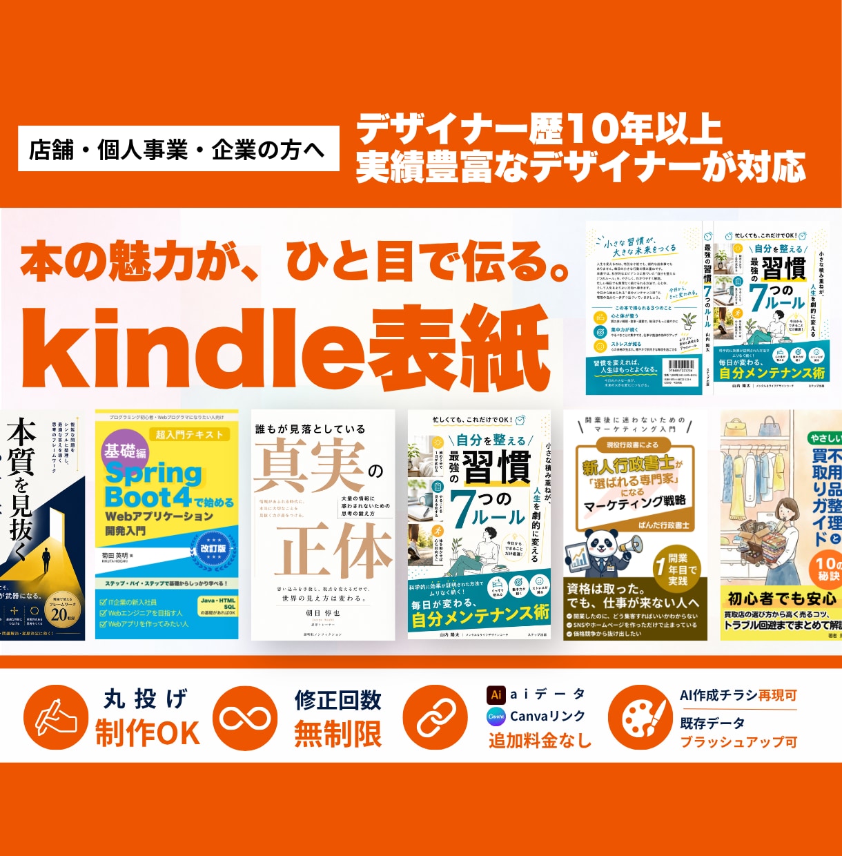 読者の目を引くKindle表紙を作成します Kindle表紙＋A＋画像1枚付き｜編集データ納品 イメージ1