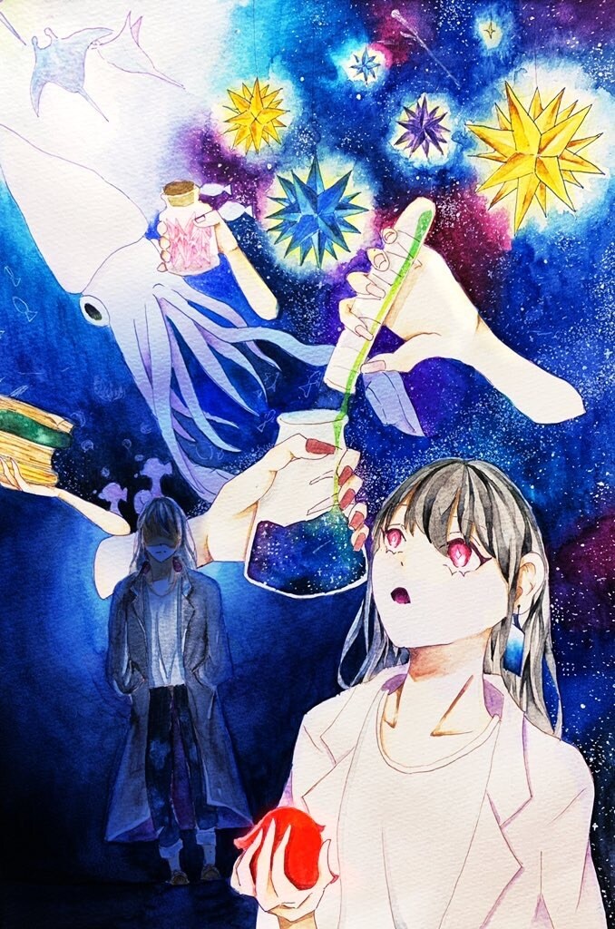 アナログで絵を描いています ボールペン、水彩、コピックで絵を描きます。 イメージ1