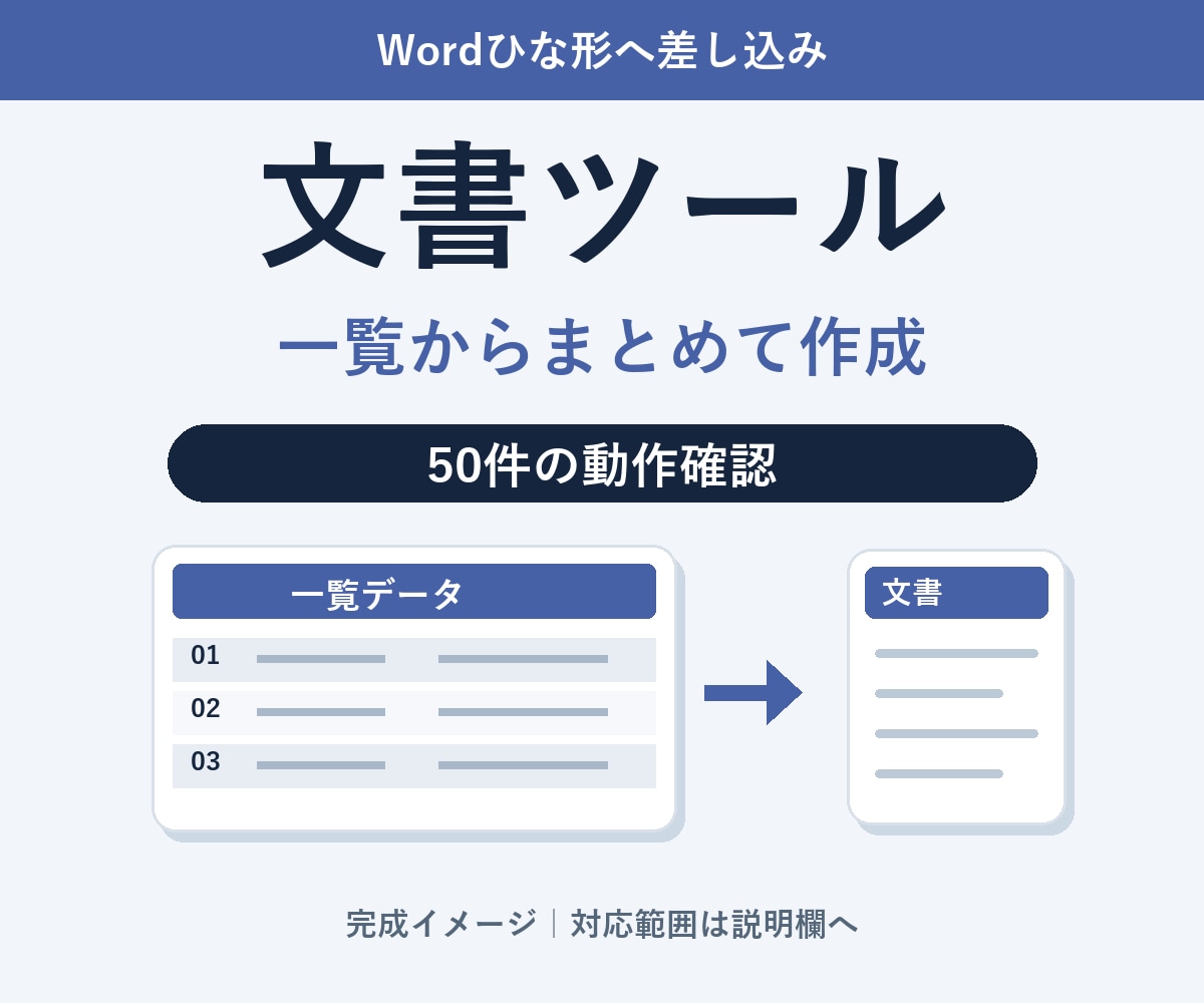 一覧から文書をまとめて作るツールを作ります 案内状・参加証などを一覧から個別文書へ イメージ1