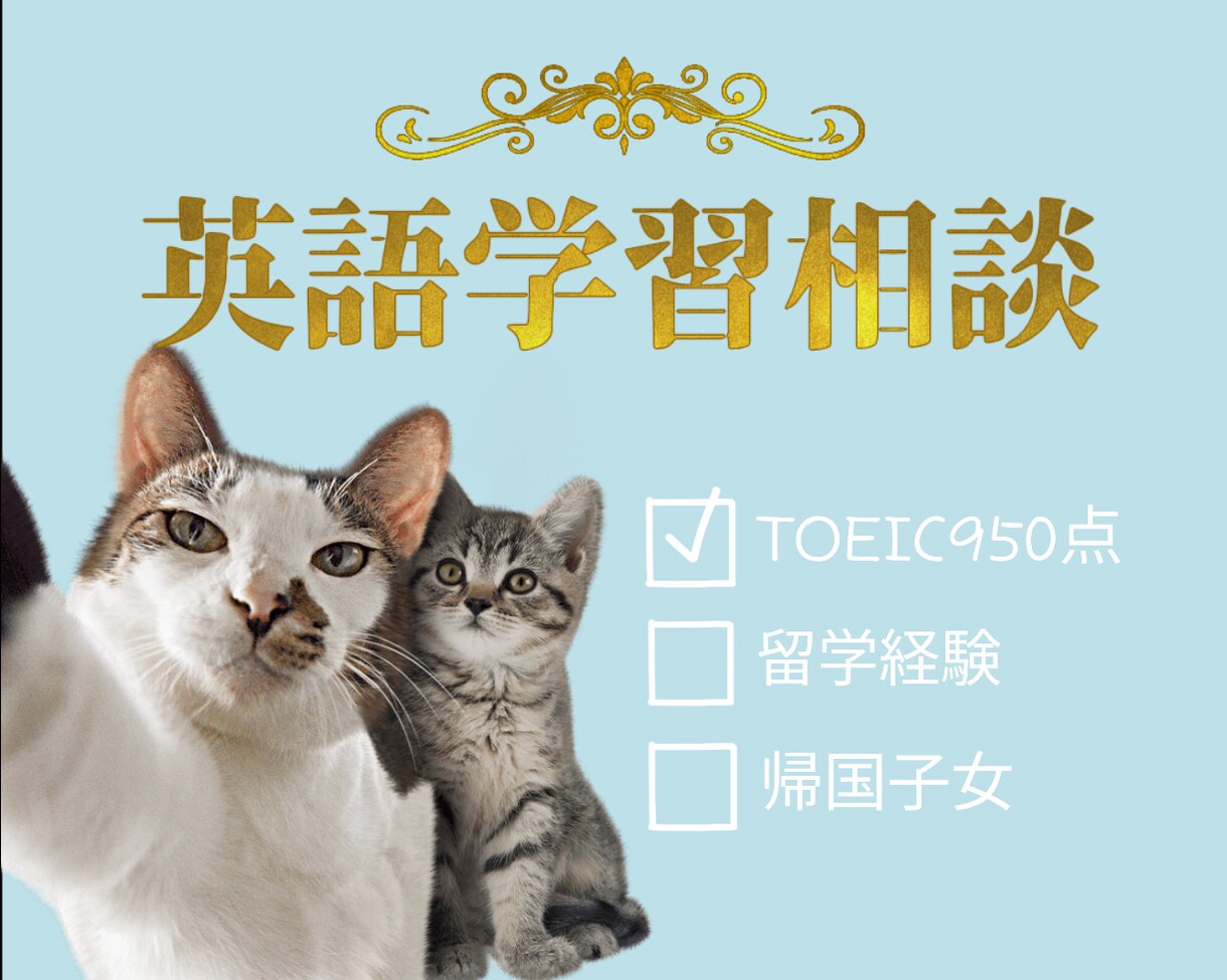 純ジャパTOEIC950点が英語学習の相談乗ります 英語の勉強をしているのに上達しない方！一度ご相談ください！ イメージ1