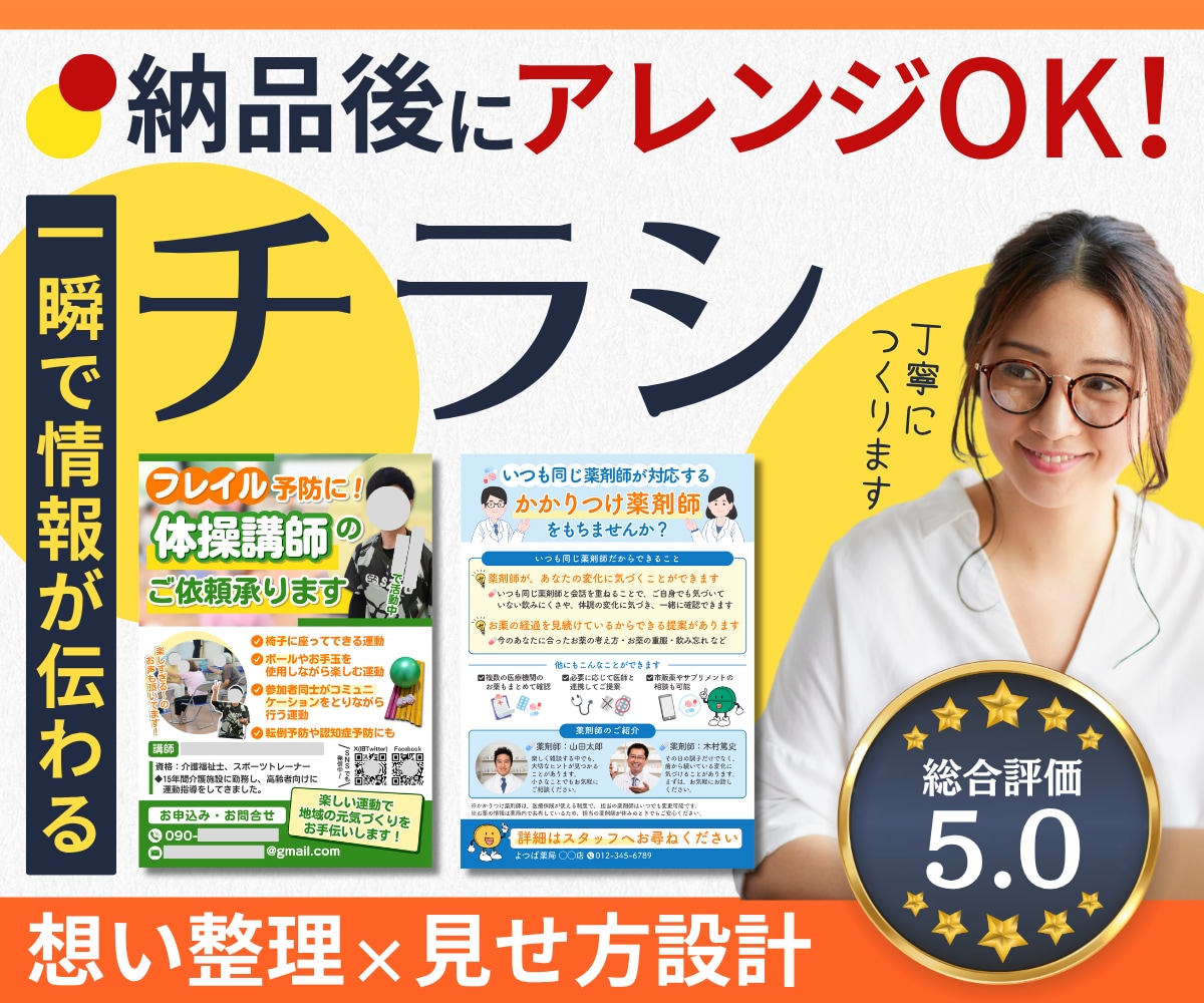 つい見てしまう！その【一瞬で伝わるチラシ】作ります 営業用・販促用！内容を汲み取り、目的にあった構成でご提案！ イメージ1