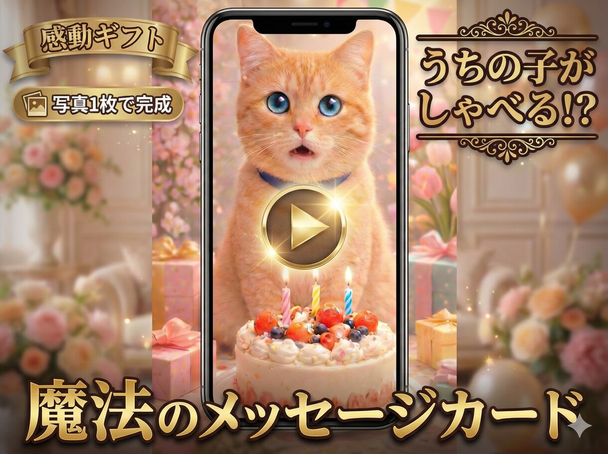 うちの子が喋る！？魔法のメッセージカード作ります 写真1枚で完成！誕生日・母の日・天国から…感動のサプライズ イメージ1