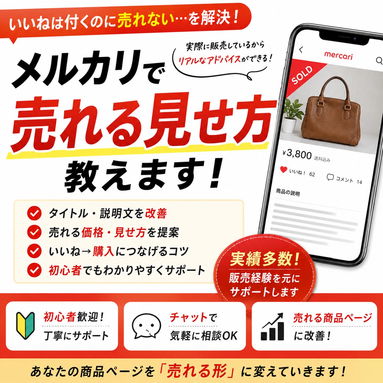 メルカリで売れる見せ方教えます 実際の販売経験を元に改善提案します イメージ1