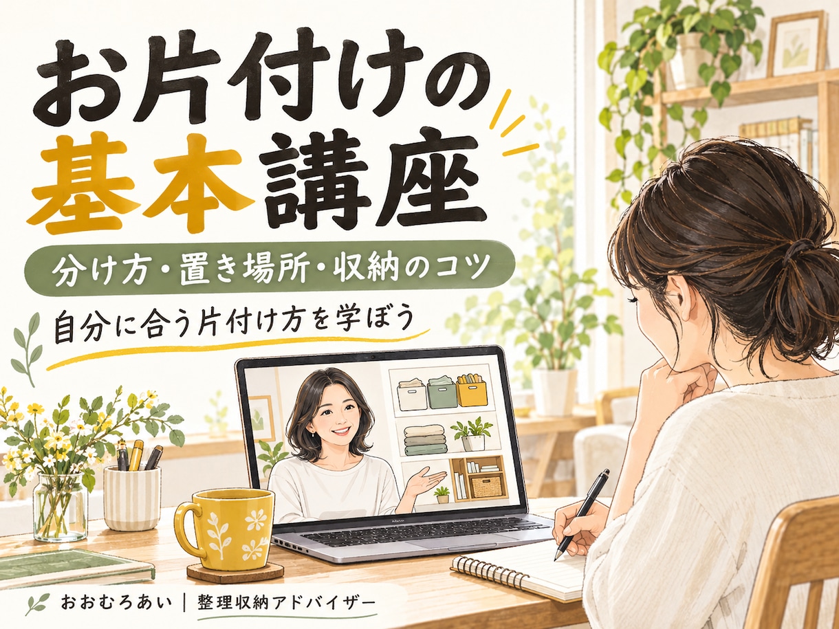 学校では習わなかったお片付け、基本から学べます お片付けが「苦手」から「やりたい」へ変わるかも？！ イメージ1