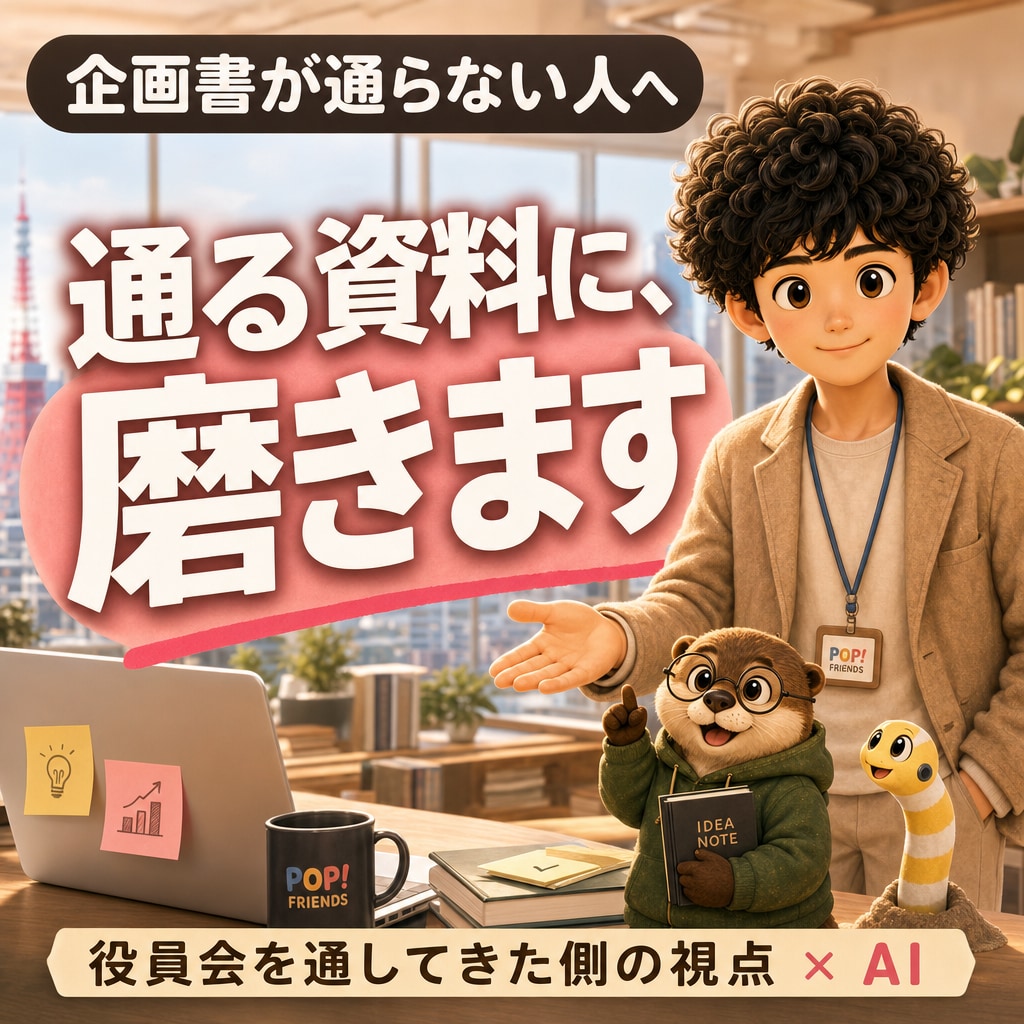 企画書を「通る資料」に事業部長が磨きます 役員会を通してきた側の視点で、通る/落ちるを判定し磨きます イメージ1