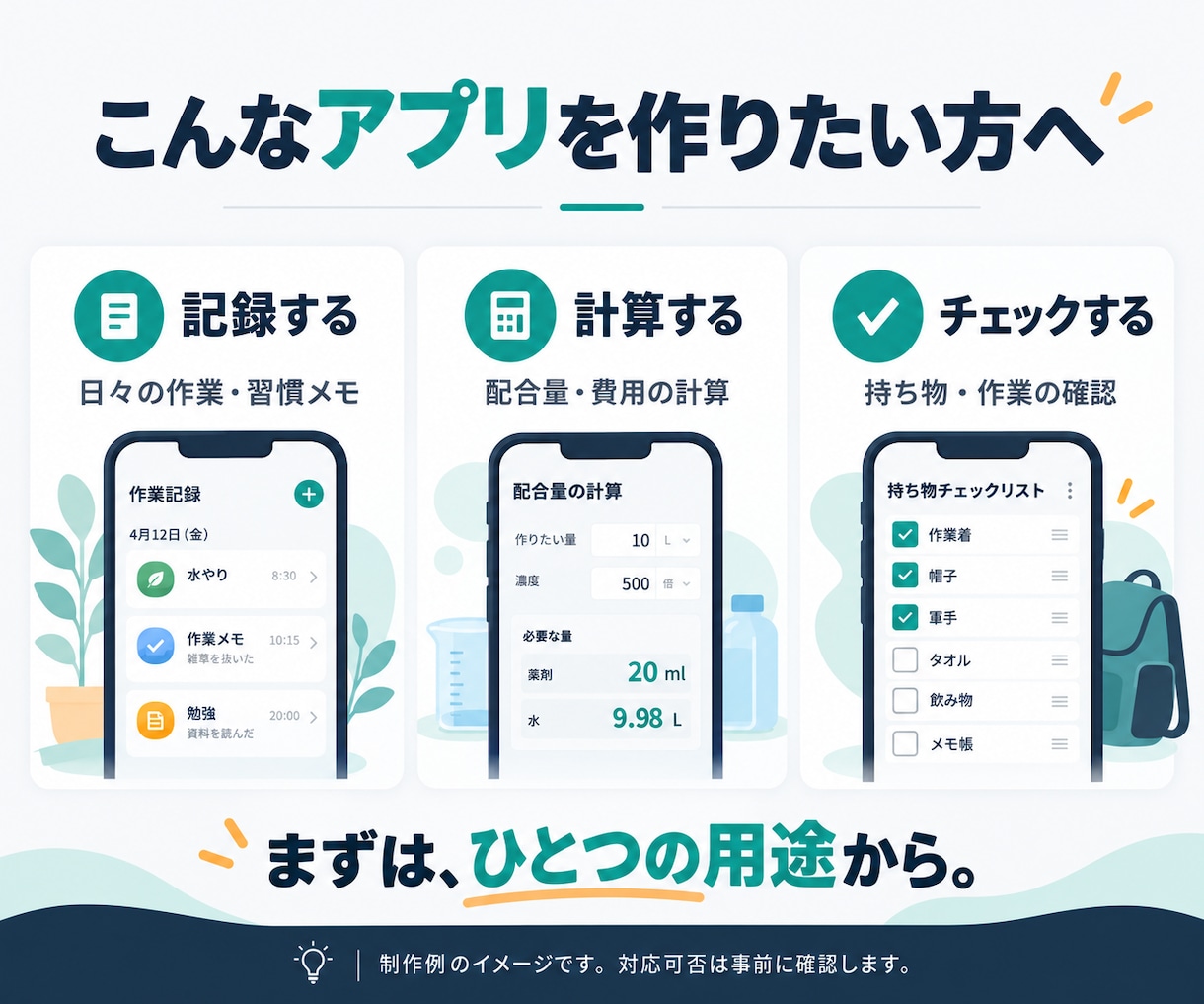 低予算でシンプルなiPhoneアプリを制作します 記録・計算・チェックなど、小さな「欲しい」を形に イメージ1