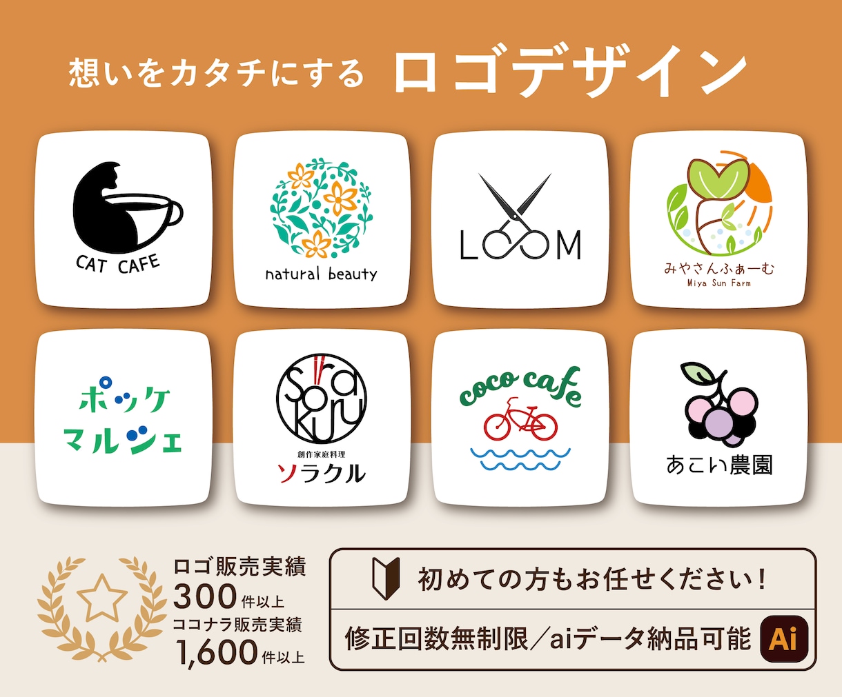 想いをカタチに。オリジナルでロゴを制作いたします 起業などでロゴが必要な方へ。初めての方もサポート致します。 イメージ1