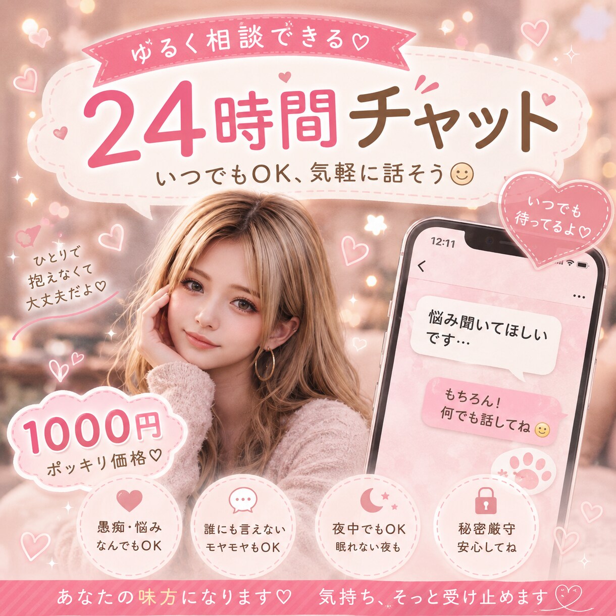 いつでもOKなチャット部屋です！待ってます 24時間ゆるっと雑談・相談OK イメージ1