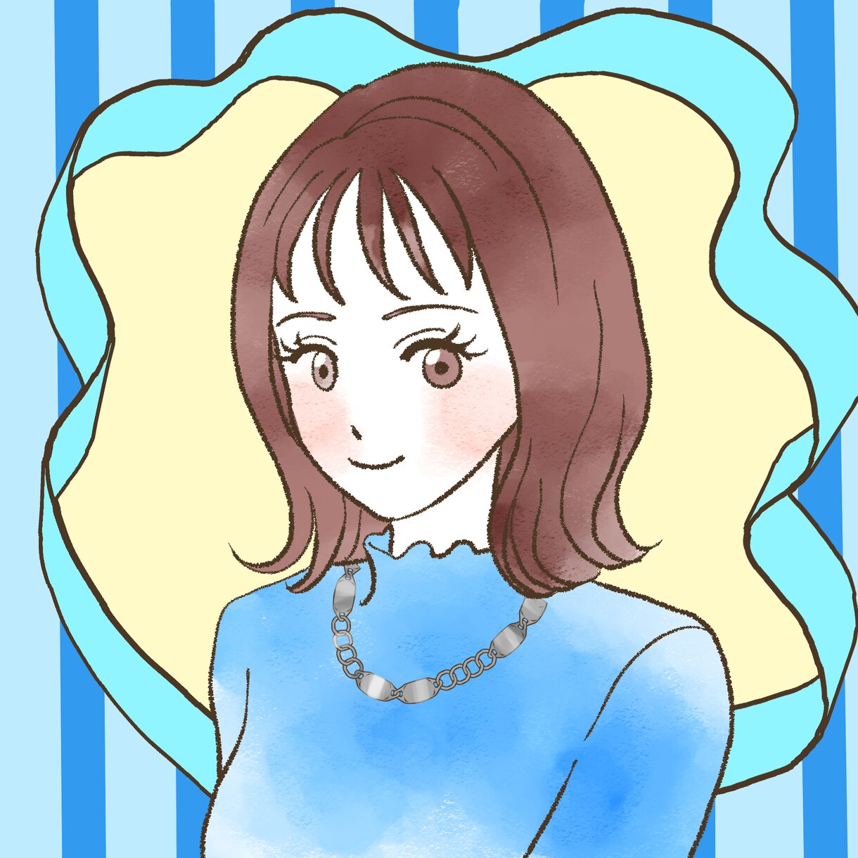 女性向け水彩風のイラストお手頃価格で描きます ファッション誌の挿し絵のようなイラストを格安でアイコンに！ イメージ7