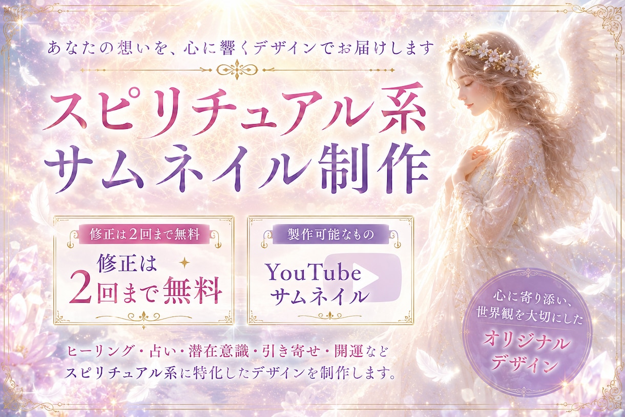 占いスピリチュアル・自己啓発系サムネイル制作します クリックされるサムネイル作成します！ イメージ1