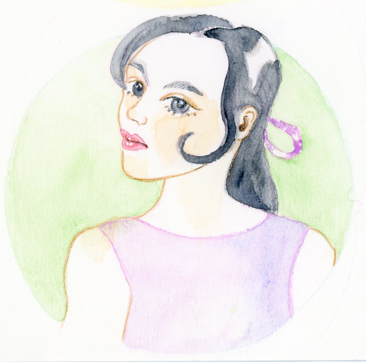 水彩でほんわりとアイコンを手書きで描きます アナログ画材でお写真描きます✾SNSのアイコンや、名刺に等に イメージ3