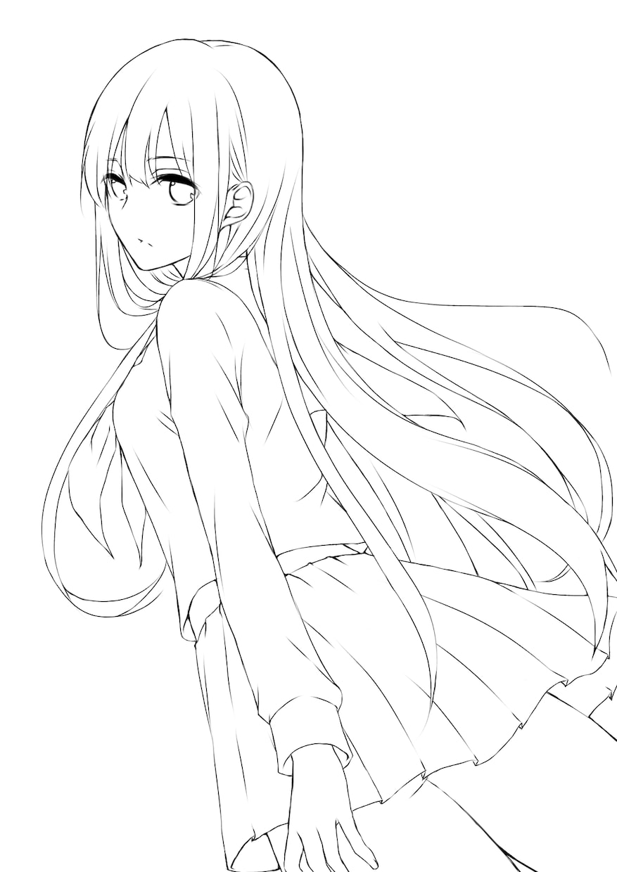キャラクターを線画にします 塗る事が好きな方、自作キャラを描いてほしい方にオススメです！ イメージ8