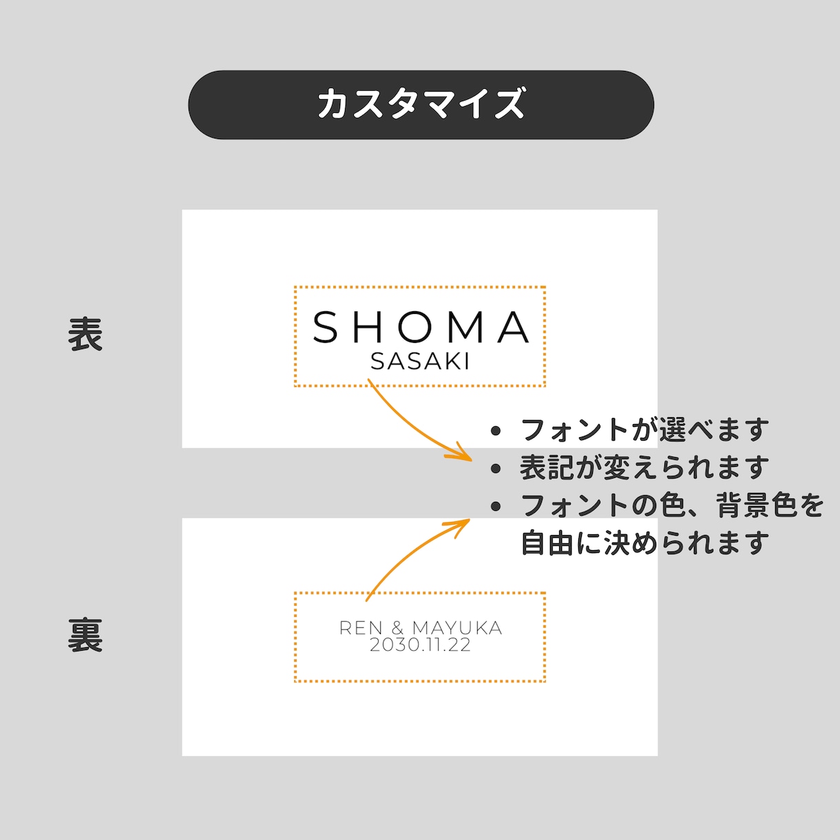 完成品◆洋服タグのようなおしゃれな席札作成します ゲストへ気持ちを届けるレターとしてもお使いいただけます イメージ4