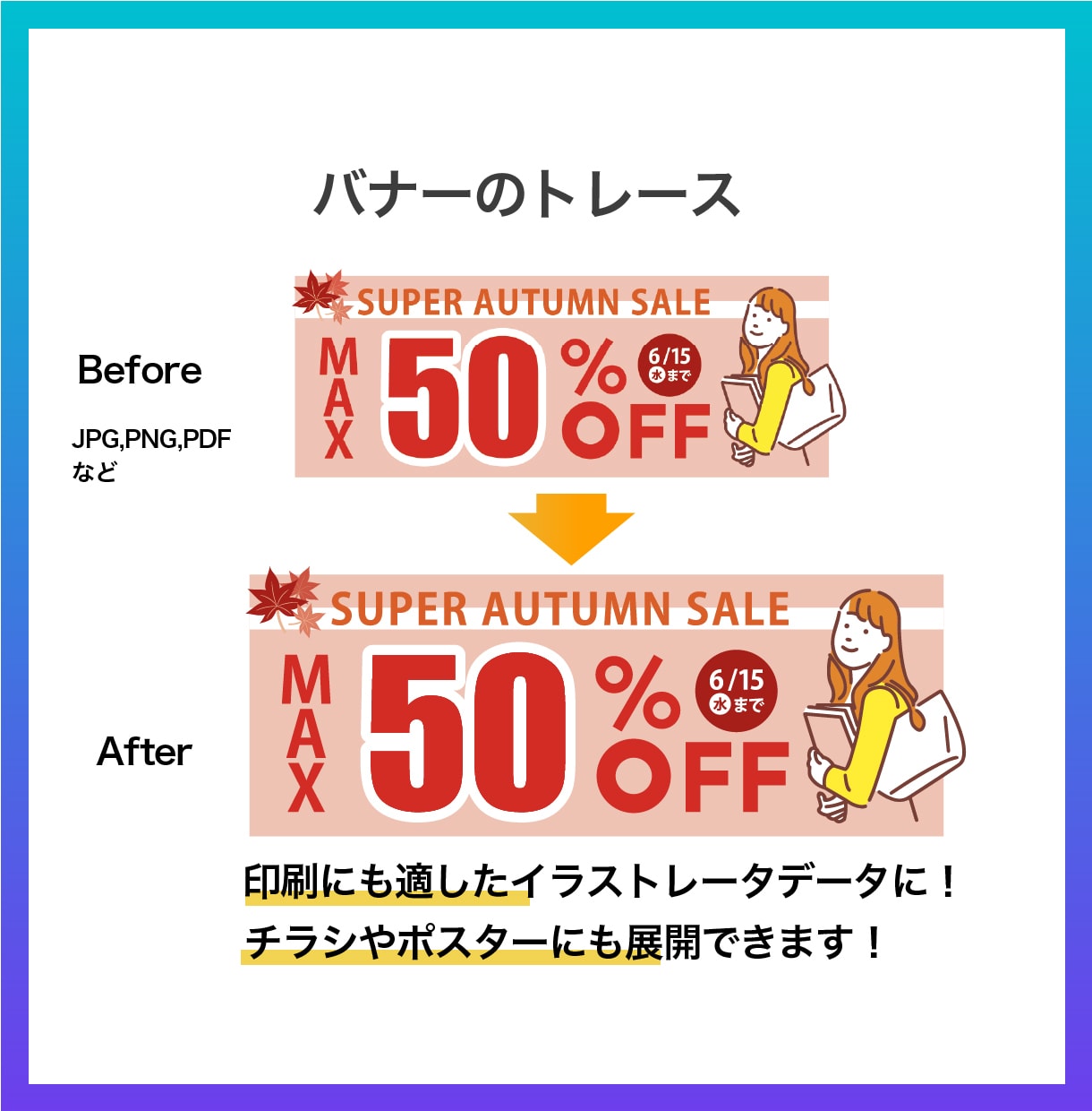 CanvaデータをAIデータに高品質トレースします Canvaで作ったロゴ、名刺などを丁寧にトレースします！ イメージ7