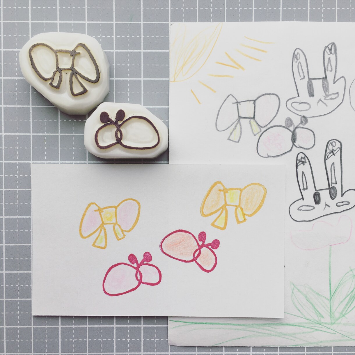 お子さんの作品を消しゴムはんこにします 思い出の絵や文字をハンコにして残しましょう♪ イメージ5