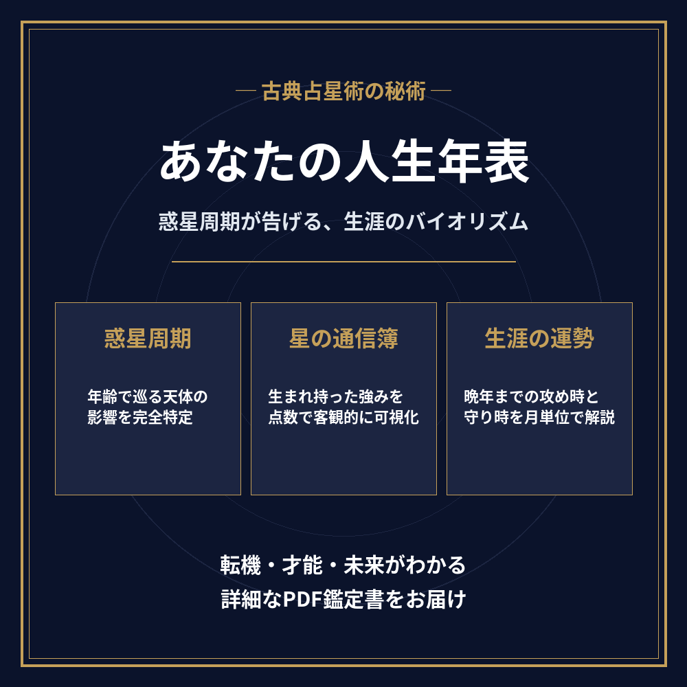 あなたの人生年表作ります 【古典占星術フェルダリア】星の通信簿で紐解く生涯バイオリズム イメージ2