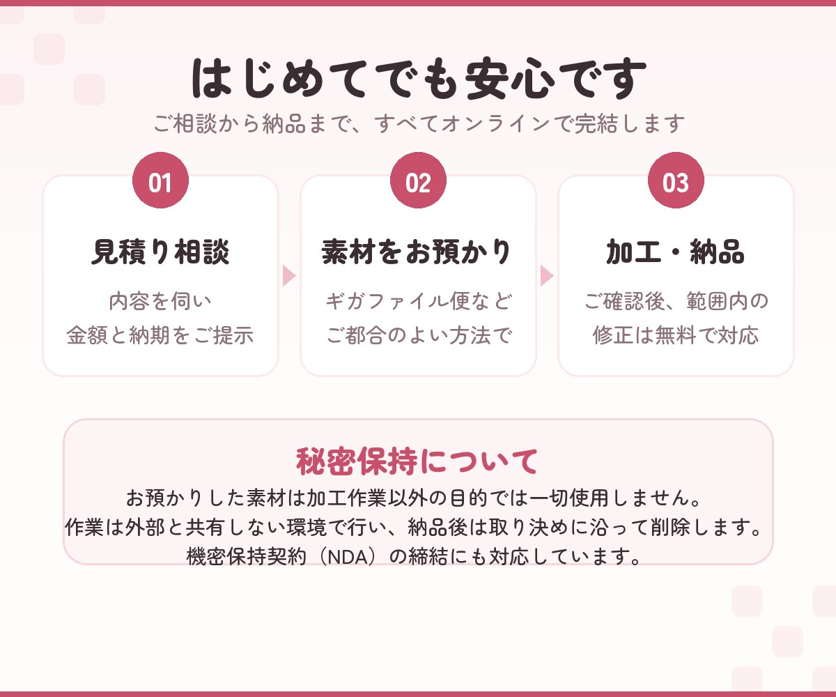 動きの速い被写体もモザイク加工します 実績1000本超｜審査を見据えた丁寧なモザイク・ぼかし加工 イメージ6