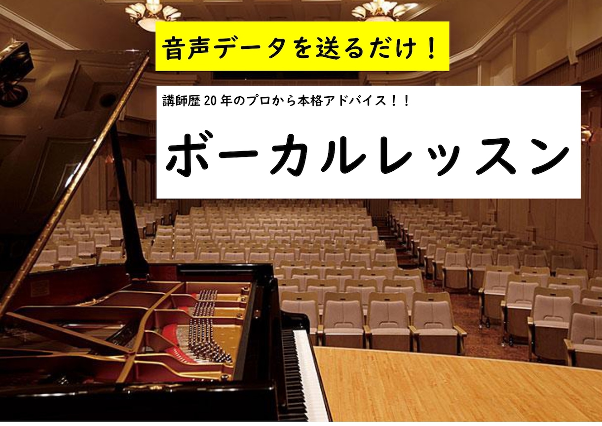 単発OK！音源送付で歌の上達方法、教えます 芸大卒、大人気ボイストレーナーのオーダーメイドアドバイス！ イメージ1
