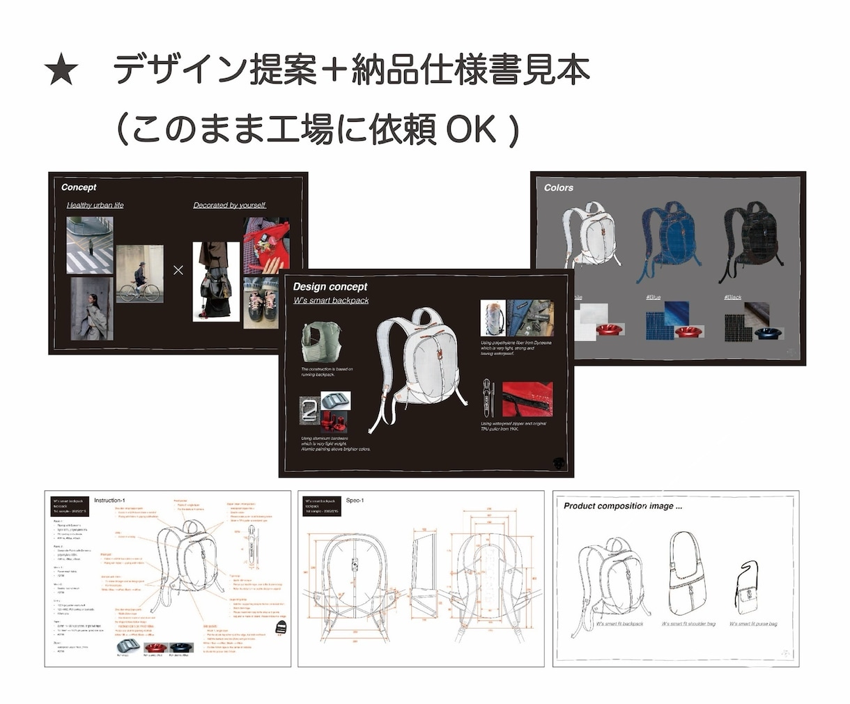 プロの専門デザイナーがバッグデザインサポートします デザイン提案〜そのまま工場に依頼できる仕様書作成まで イメージ2