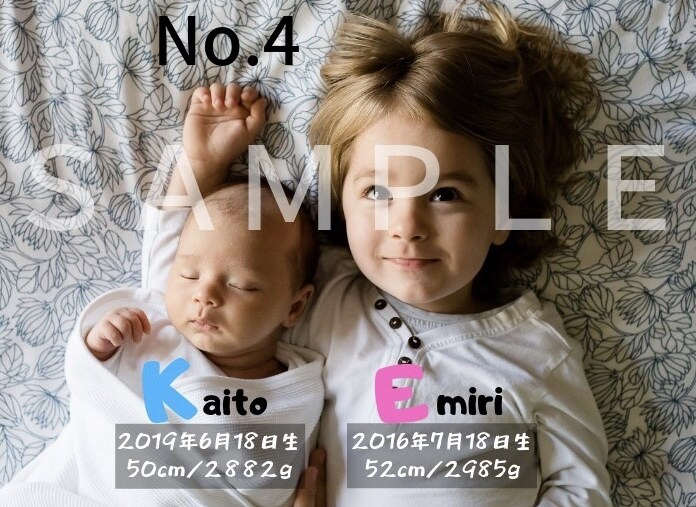 写真付き命名書、出産報告用画像作成します ！SNSでの報告用などにいかがですか\( ˆoˆ )/？ イメージ4
