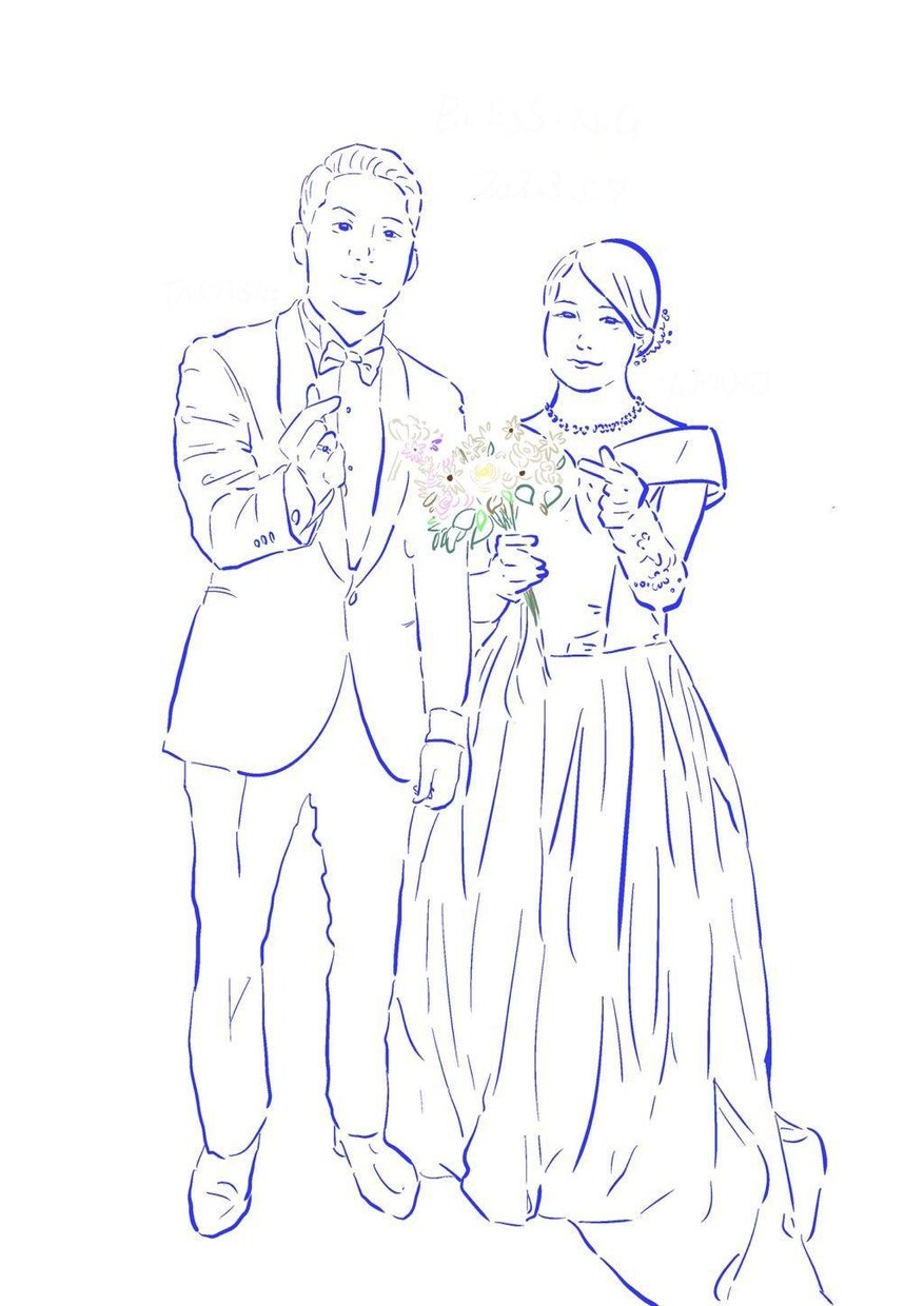 結婚式の写真からこのような絵に出来ます 結婚式の写真からオシャレイラストの様にしてみませんか？ イメージ3
