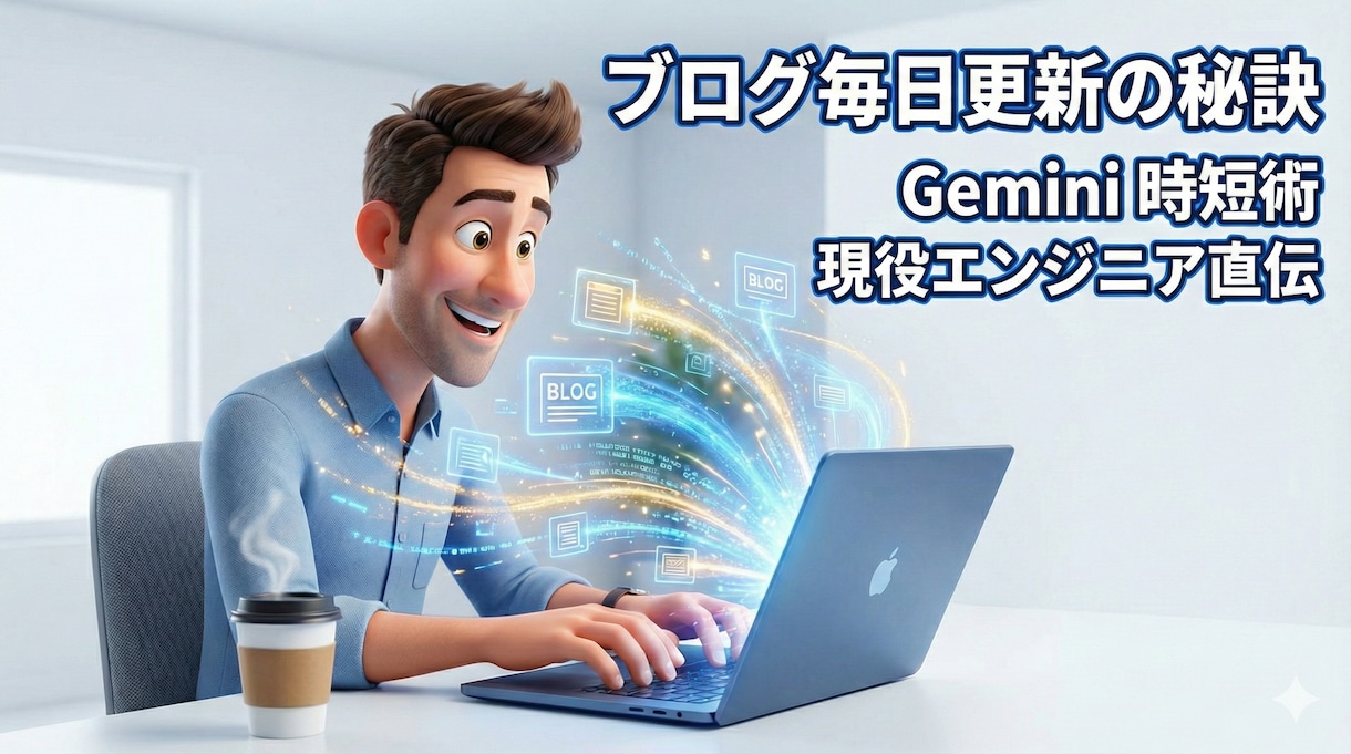 Geminiでブログを毎日書く時短術を教えます 残業エンジニア実証！月5千円(25年10-12月)稼ぐ継続術 イメージ1
