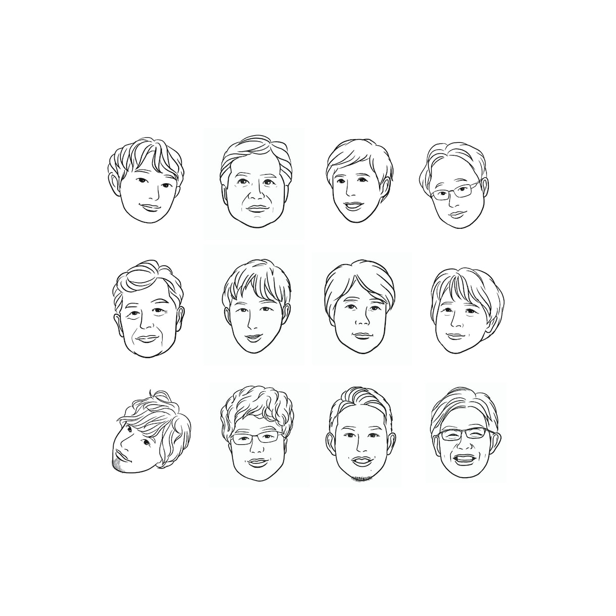 ペア似顔絵★ふたりでひとつの似顔絵を描きます カップル・夫婦・親子・友達など組合せは自由です。 イメージ2