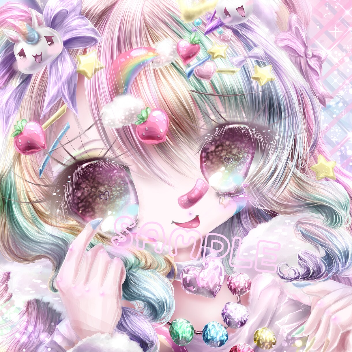 かわいい女の子アイコン描きます キラキラな少女のアイコンを使ってみませんか イメージ5