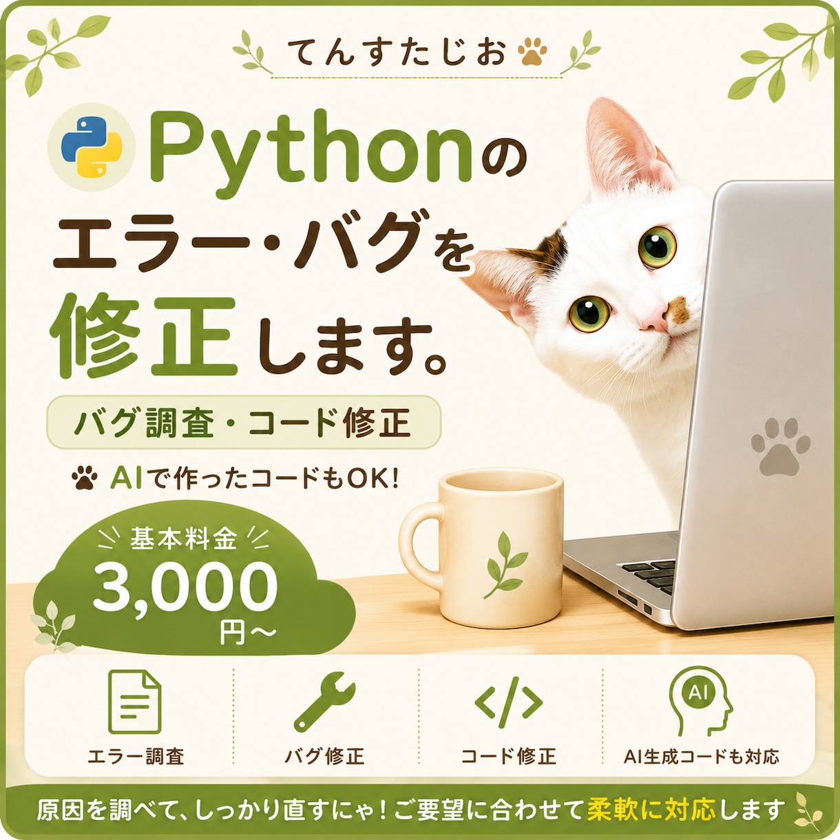 Pythonのエラー・バグを修正します 動かないコードの原因を調査・修正します イメージ1