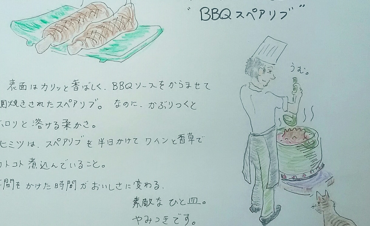 飲食店の紹介イラストを描きます お店の雰囲気、おすすめメニューなどを旅行記のように。 イメージ2