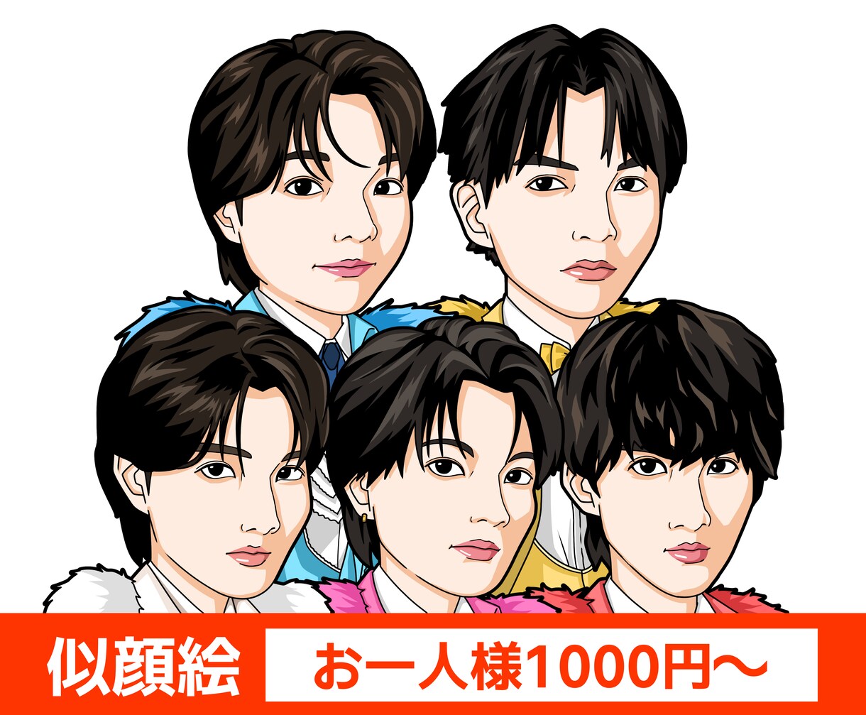 1人1000円〜似顔絵を制作いたします SNSアイコンなどに使える、デフォルメ似顔絵を制作します。 イメージ1