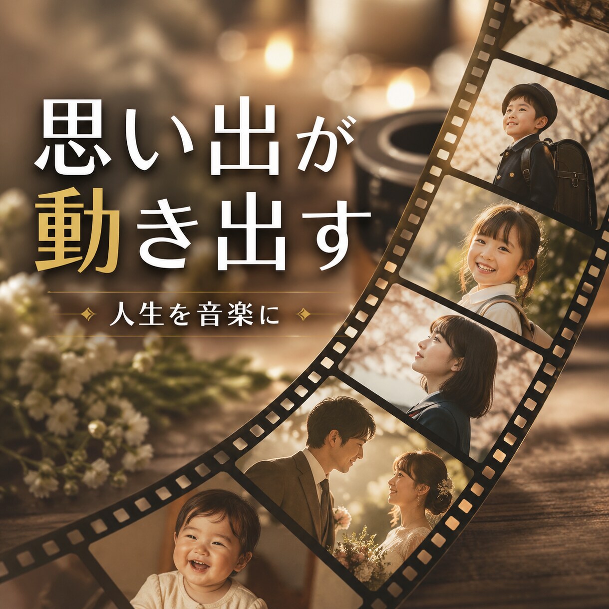 プロフィールムービー用のBGMを作成します 二人の歩みに優しく寄り添い、映像の感動を静かに深める専用曲。 イメージ1