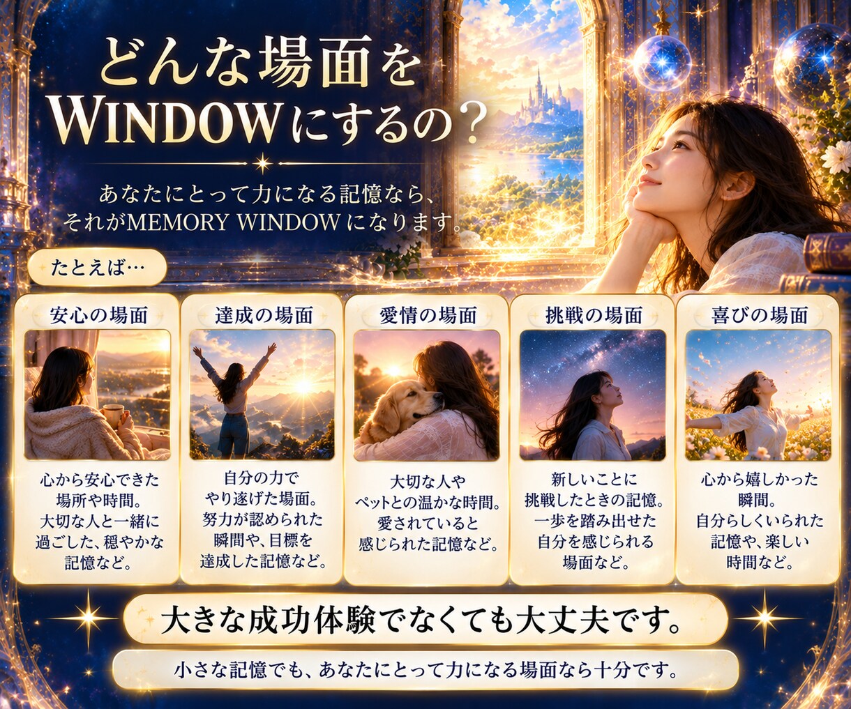 あなたを支える1つの記憶の窓を一緒に構築します まずは1つのMEMORY WINDOWから イメージ7
